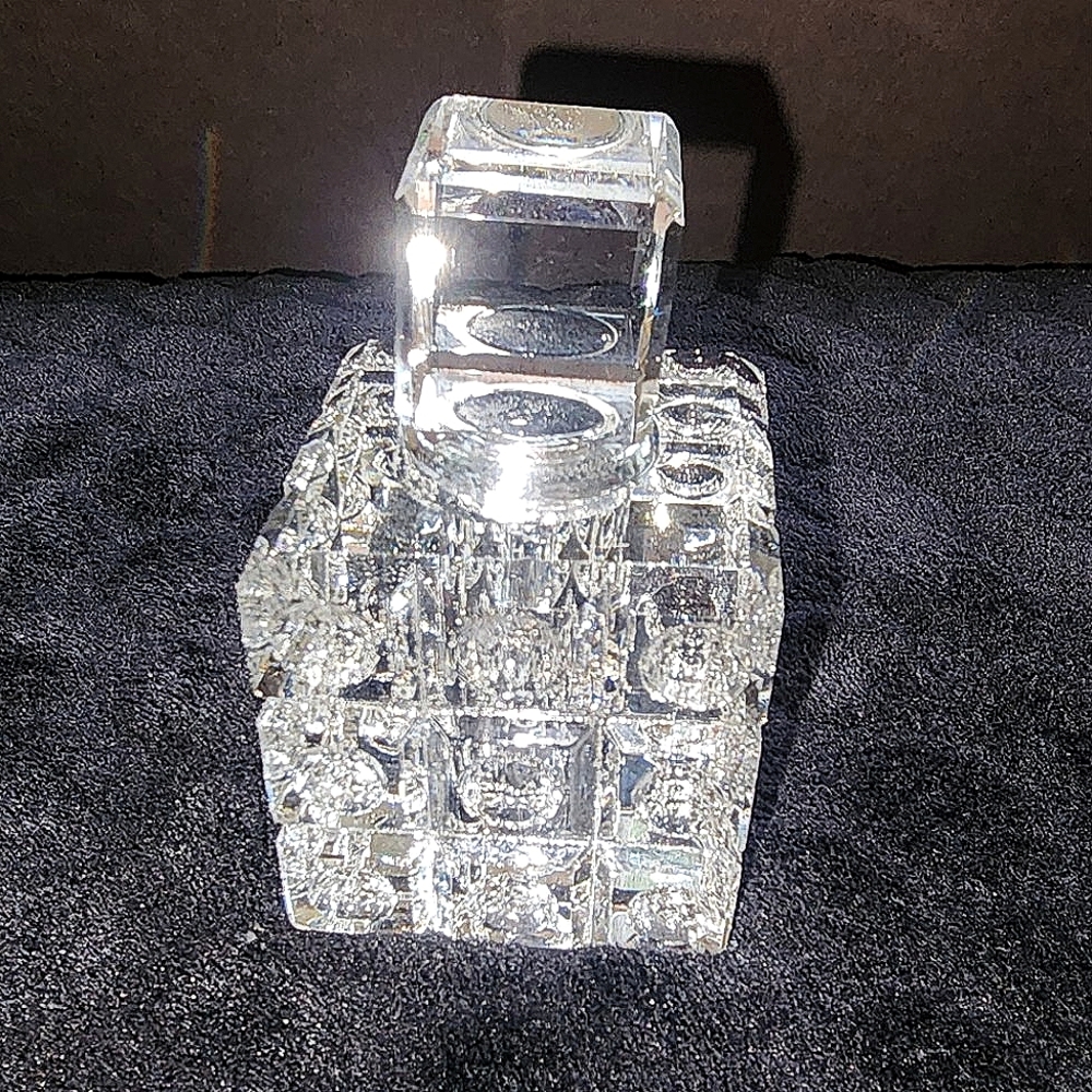 Oleg Cassini Crystal Perfume Bottle Prism Cube Brochure
